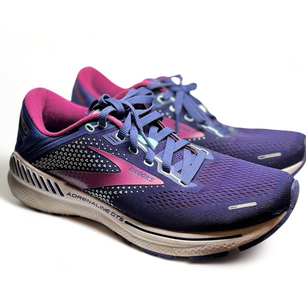 Brooks Shoes Womens 9 Adrenaline GTS 22 Sneakers Blue Round Toe Low 1203531B403